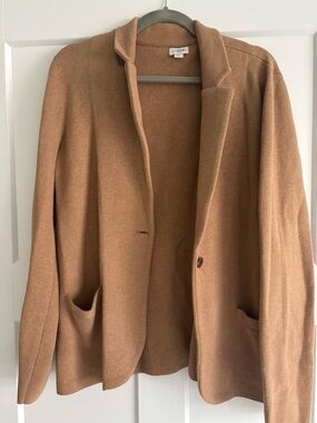 J. Crew Camel Brown Single-Button Knit Blazer